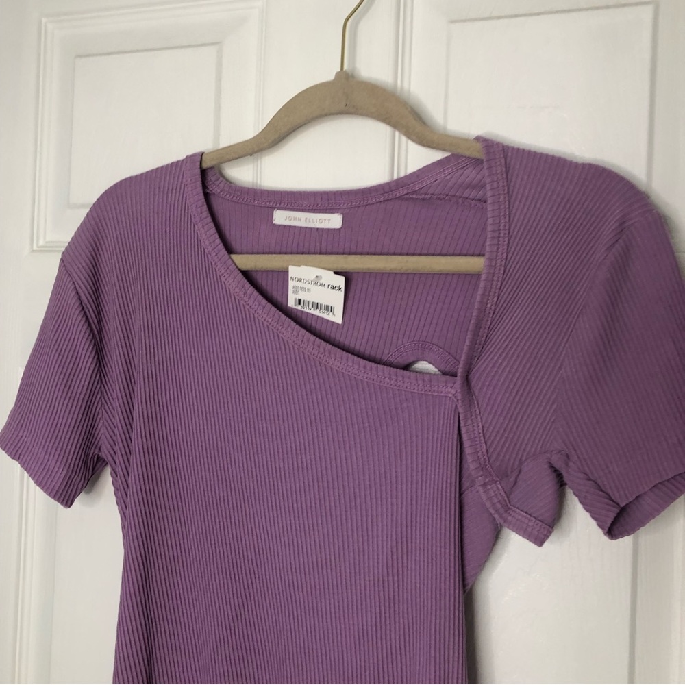 John Elliott Supima Asymmetrical Cutout Tee - Picture 5 of 9
